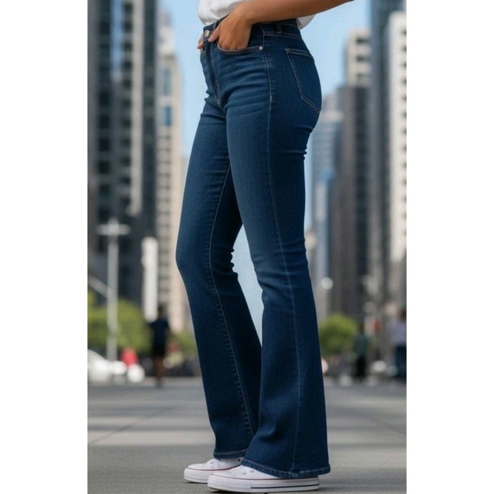 Levis Womens Dark Wash Bootcut Jeans Classic Denim Fit Size Reference Sz 31